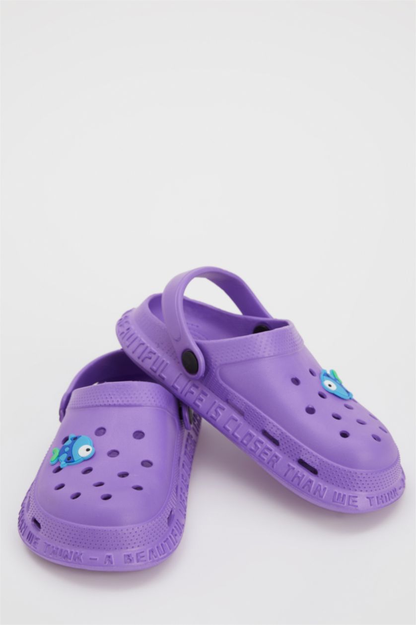 Girls & Teens Purple Girl Fish Patterned Beach Sandals Slippers