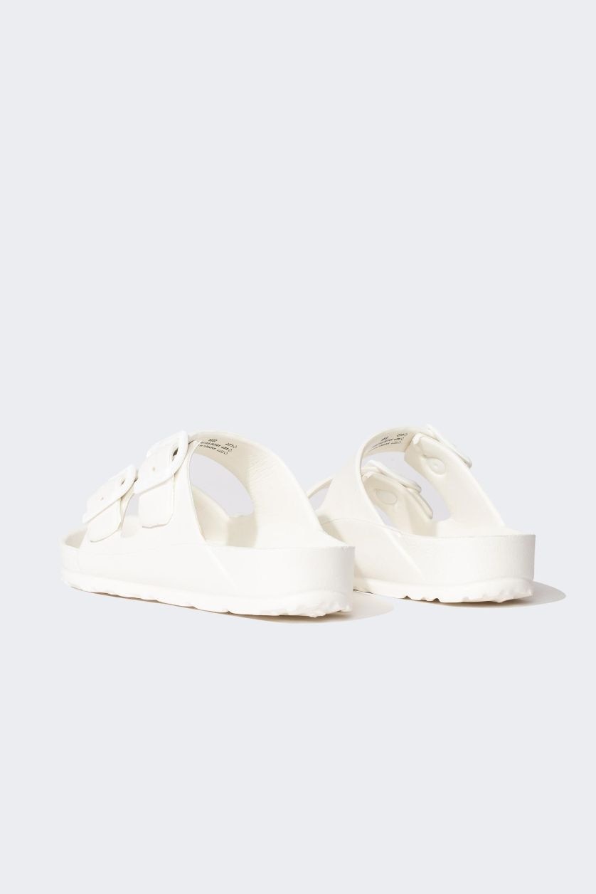 Девочки и подростки Белый Сланцы с двойным ремешком для девочек