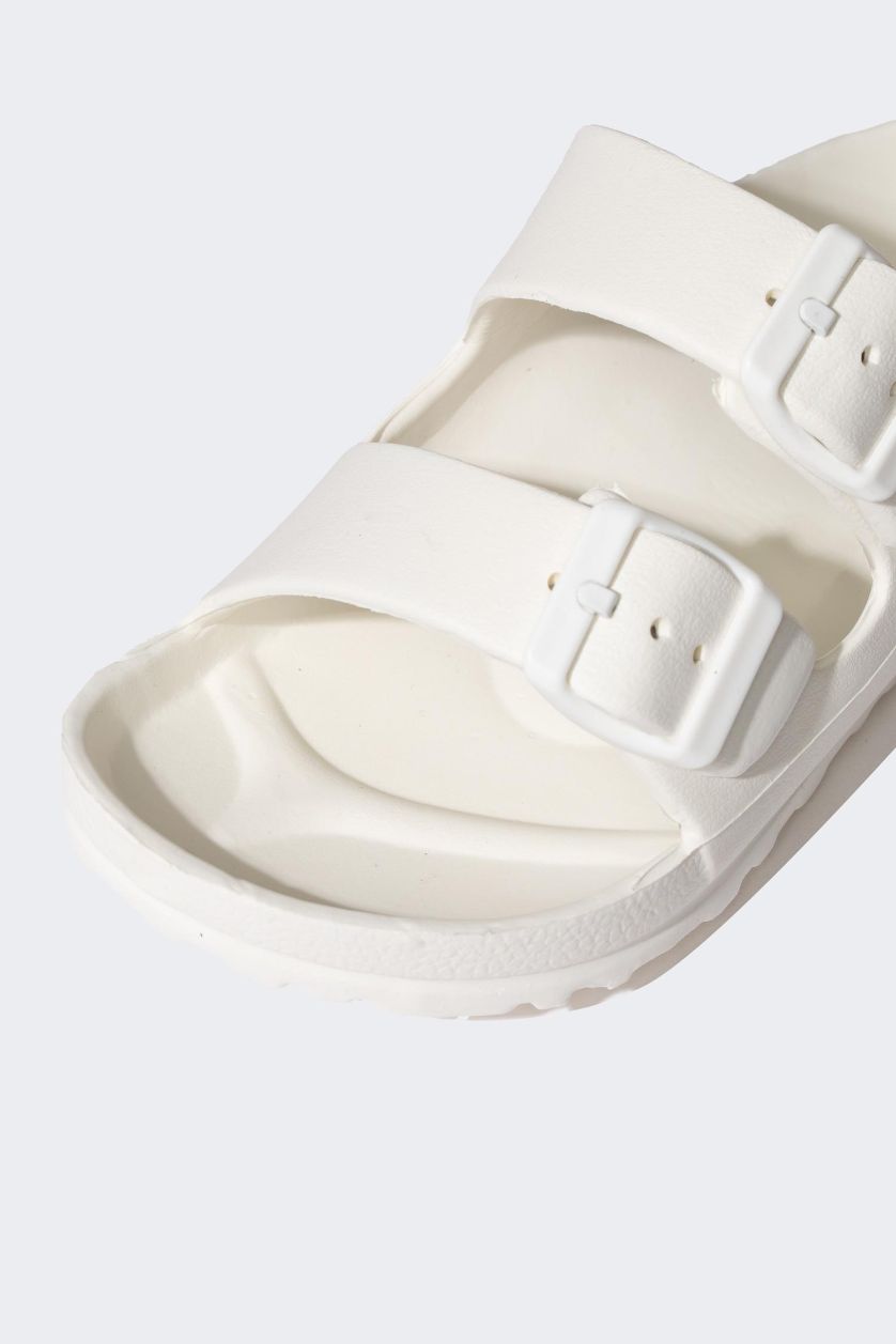 Девочки и подростки Белый Сланцы с двойным ремешком для девочек