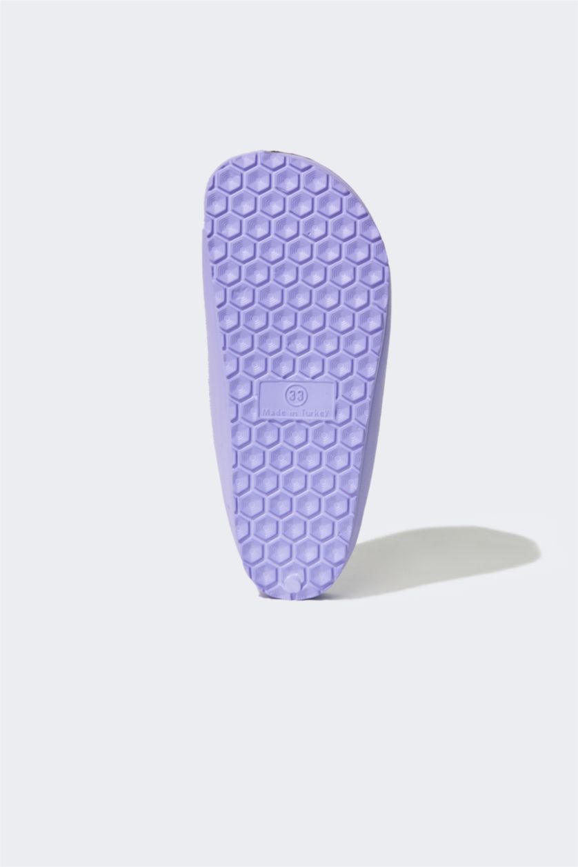 Young Girls - Teen Girls Purple Girl Eva Double Band Buckled Slippers
