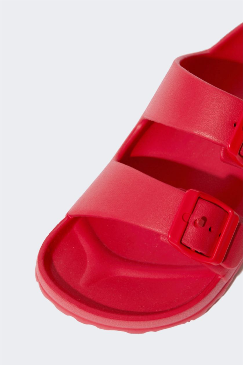 Девочки и подростки Красный Сланцы с двойным ремешком для девочек