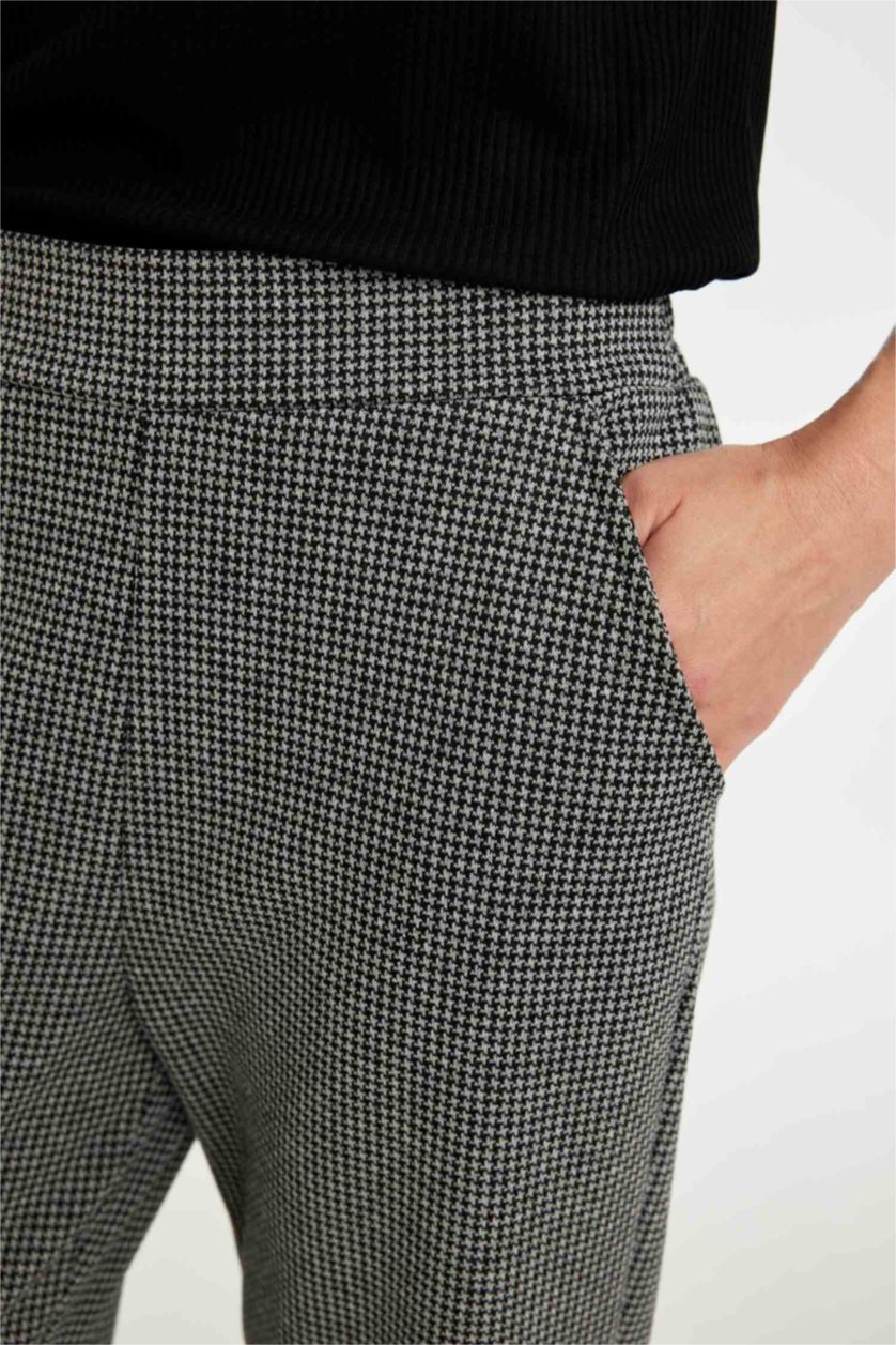 FEMME Noir Pantalon Jogging avec imprimé et taille élastique