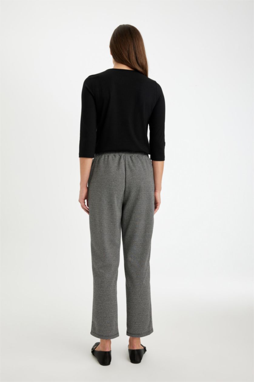 FEMME Noir Pantalon Jogging avec imprimé et taille élastique