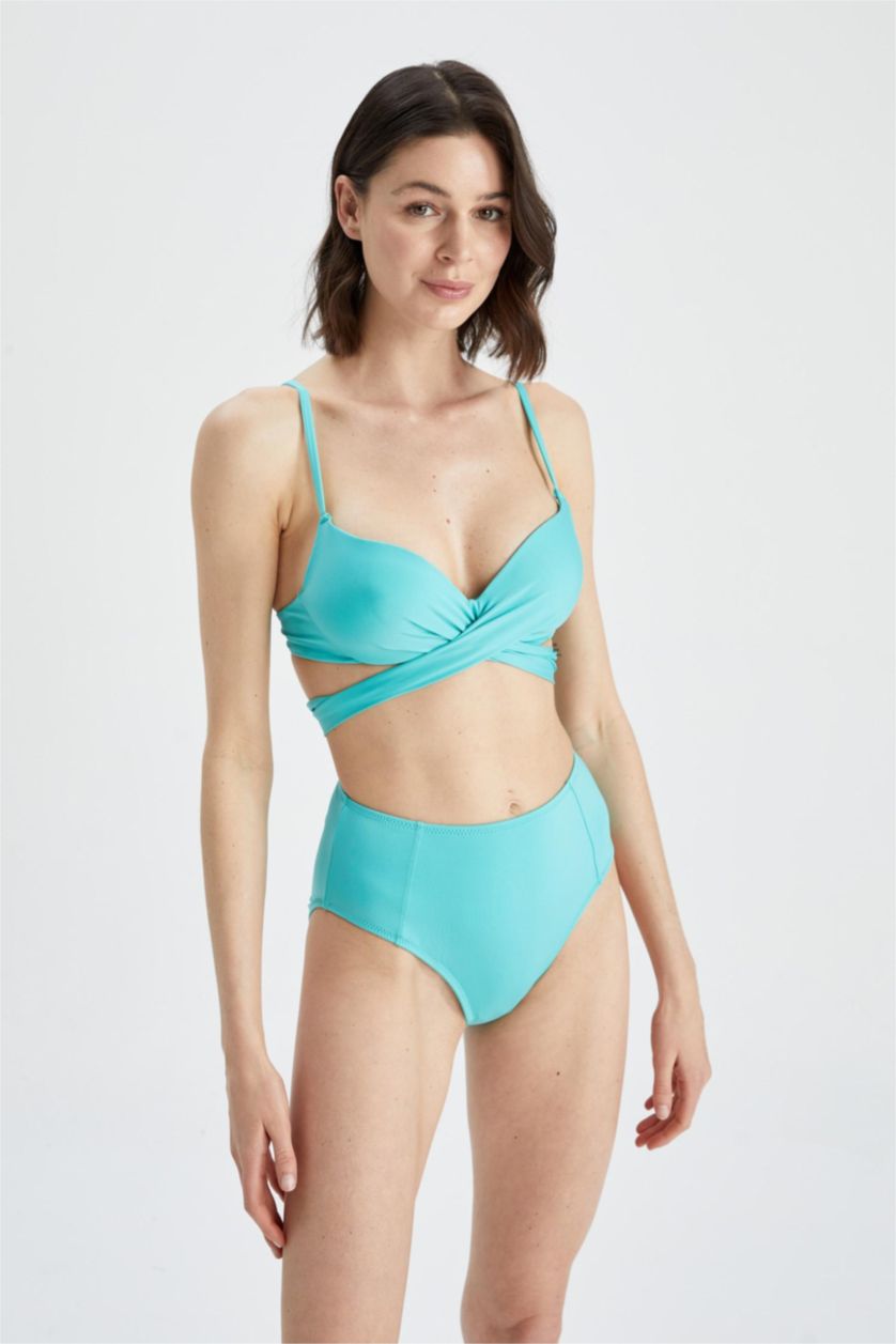 WOMAN Mint Fall in Love Regular Fit High Waist Bikini Bottoms