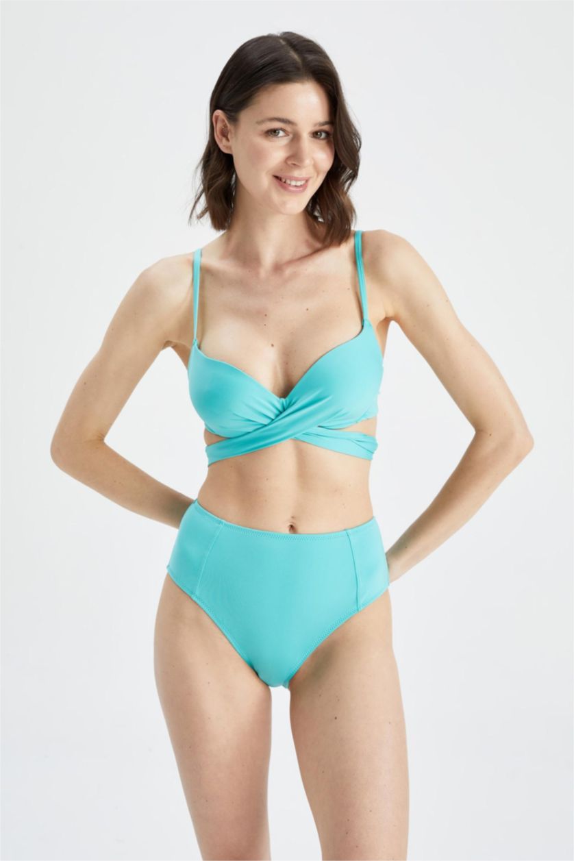 WOMAN Mint Fall in Love Regular Fit High Waist Bikini Bottoms