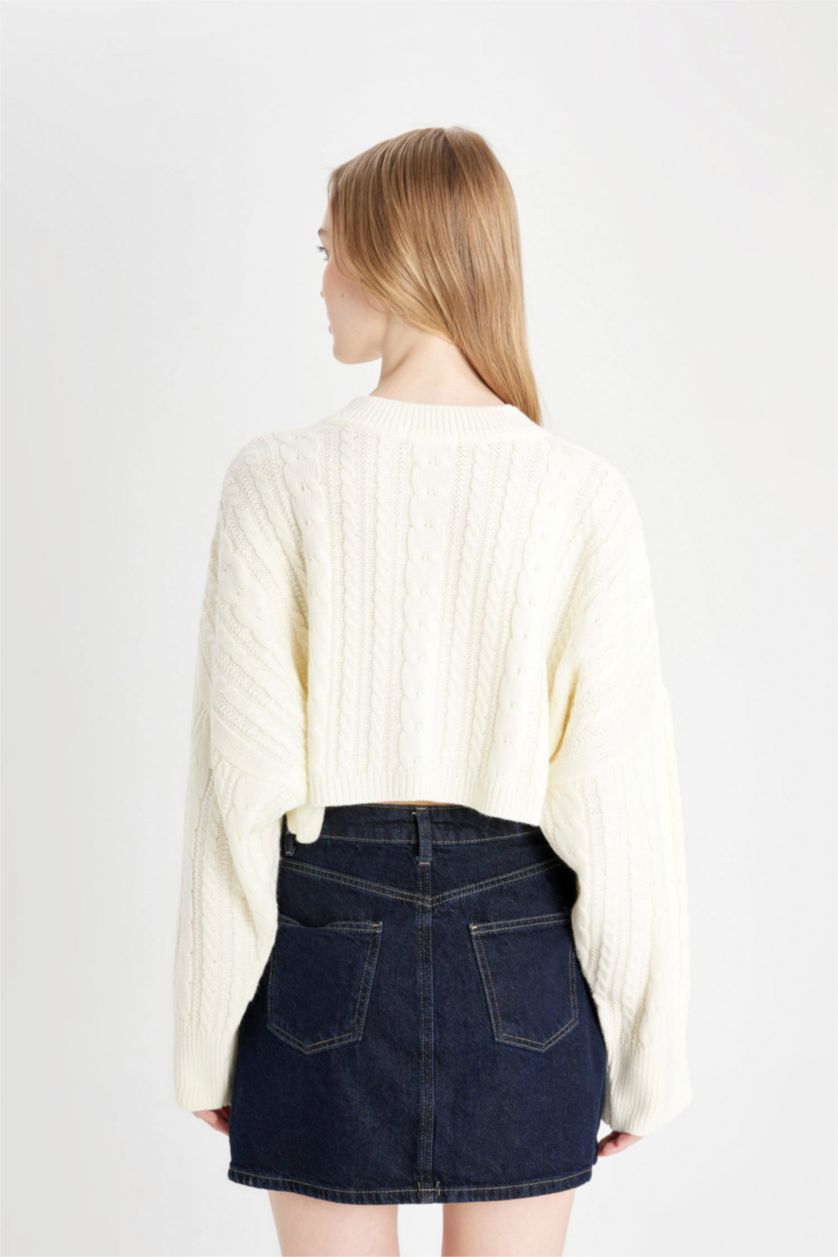 Woman Ecru Regular Fit Knitwear Pullover