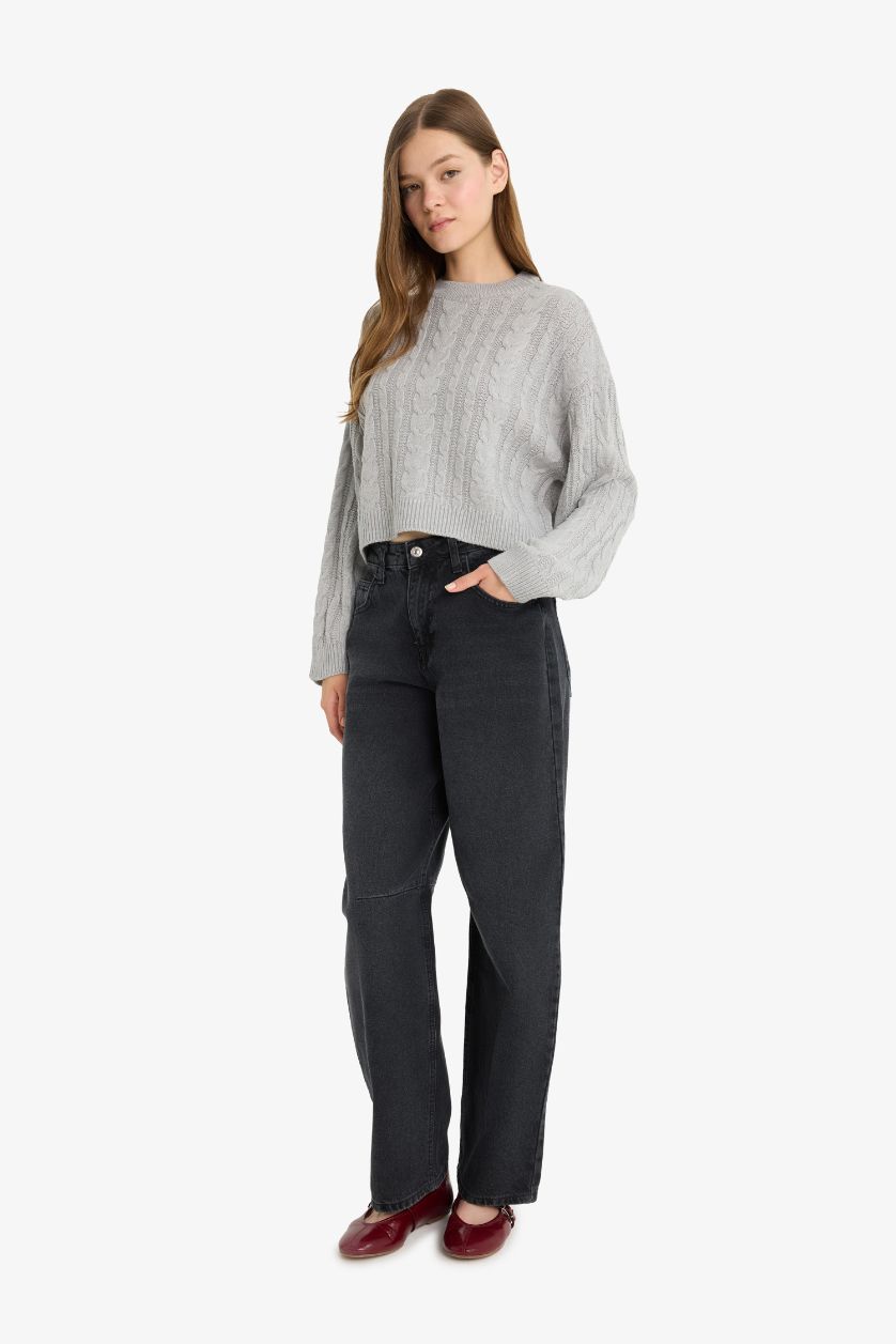 Женщины Серый меланж Свитер Coool Regular Fit с круглым вырезом