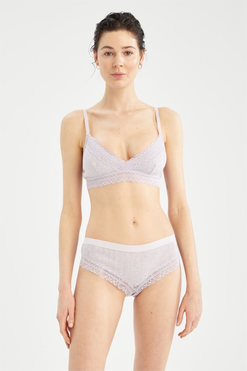 WOMAN Lilac Melange Lace Hipster Thong