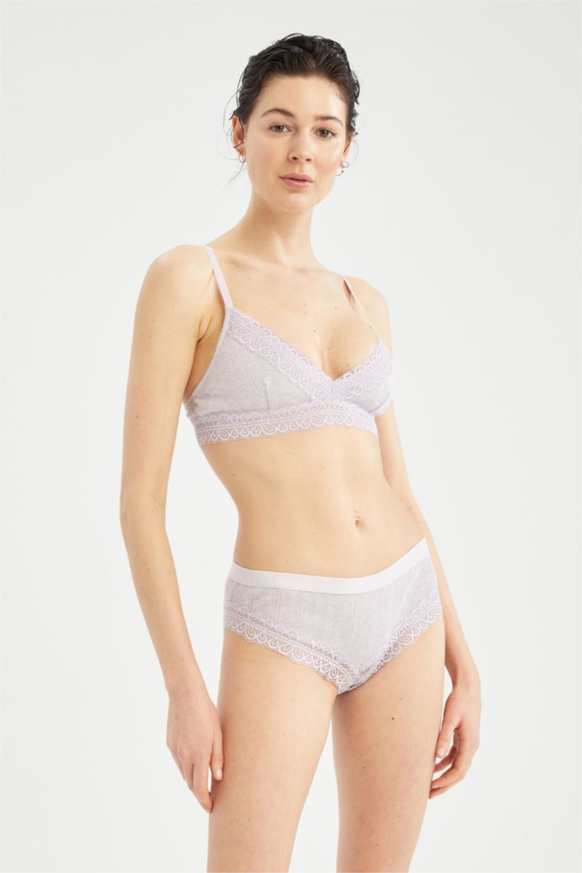 WOMAN Lilac Melange Lace Hipster Thong