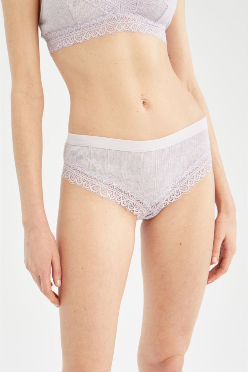 WOMAN Lilac Melange Lace Hipster Thong