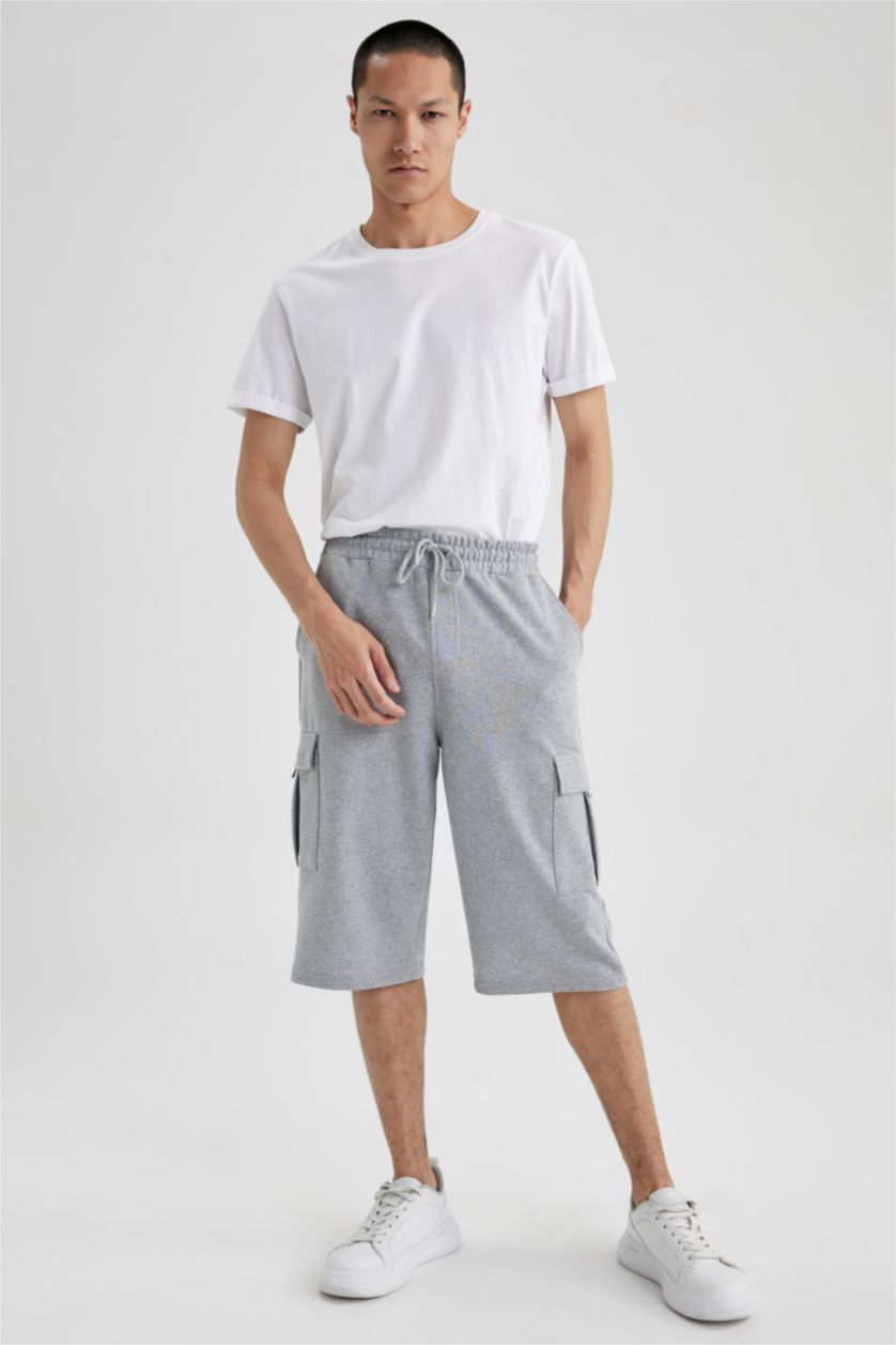 MAN Grey Melange Regular Fit Thin Sweatshirt Fabric
