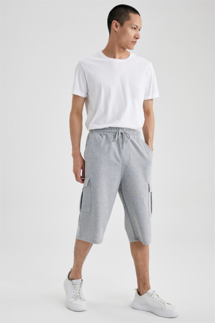 MAN Grey Melange Regular Fit Thin Sweatshirt Fabric