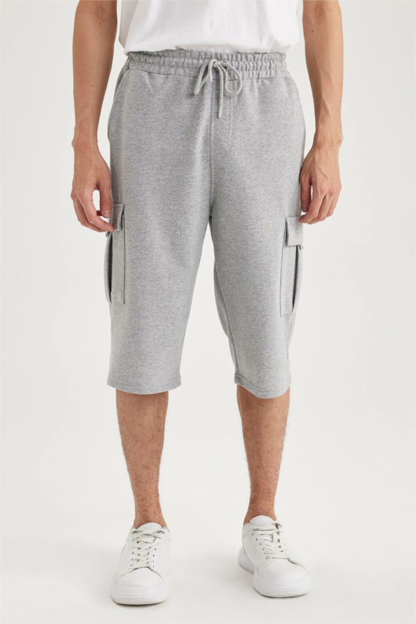 MAN Grey Melange Regular Fit Thin Sweatshirt Fabric