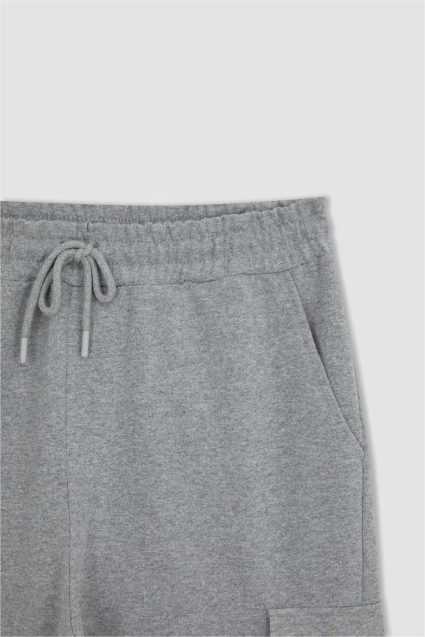 MAN Grey Melange Regular Fit Thin Sweatshirt Fabric