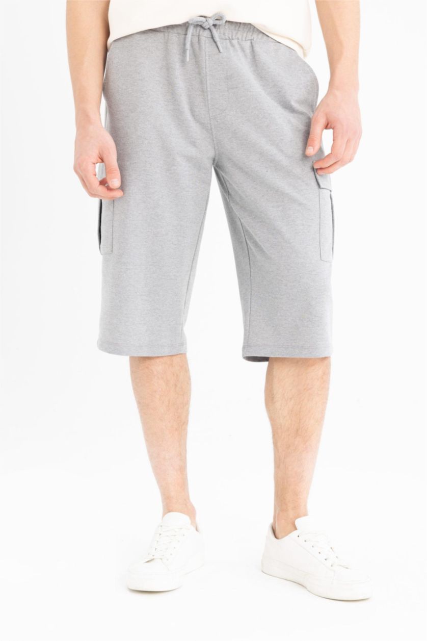 Man Grey Melange Slim Fit Thin Sweatshirt Fabric Tall Short