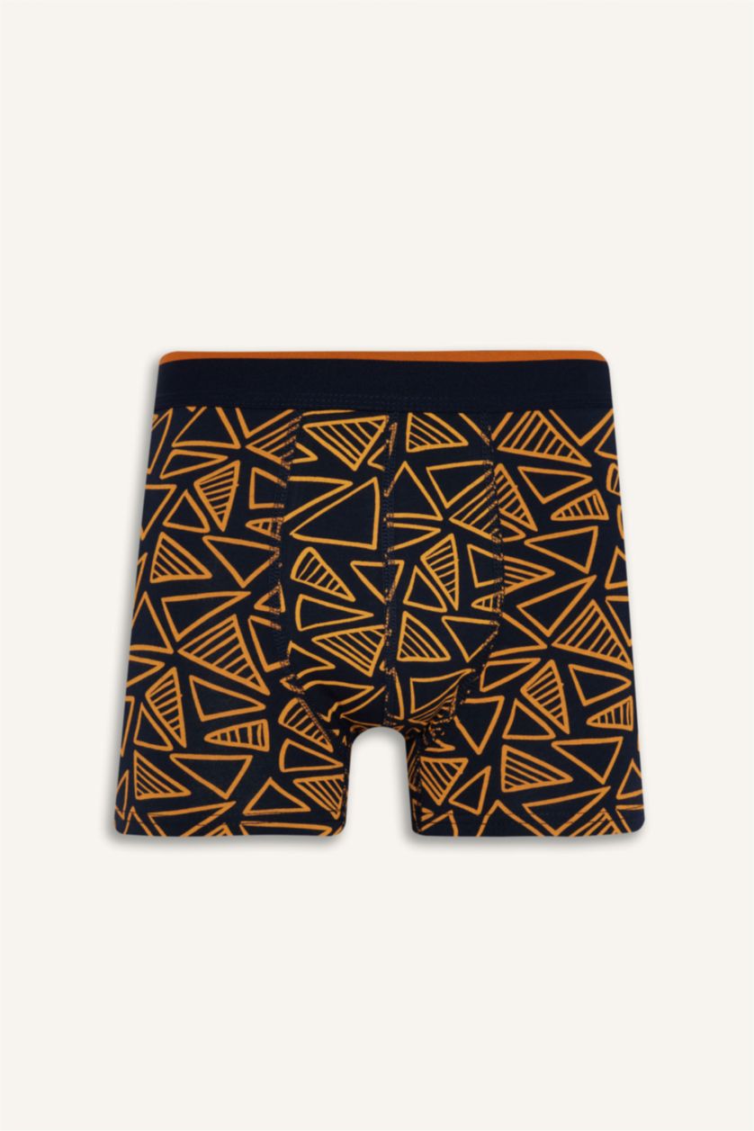 MAN NAVY Regular Fit Printed 3 Piece Boxers