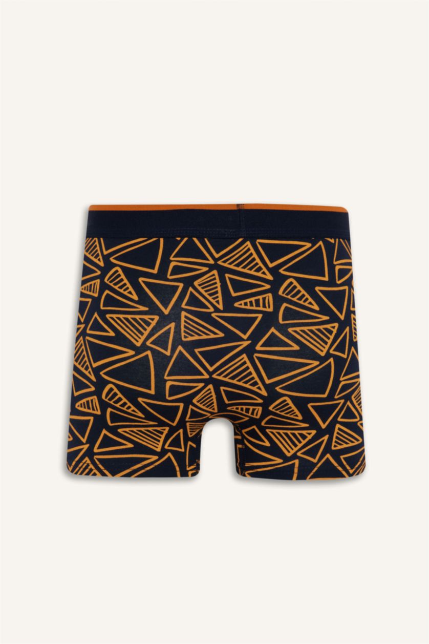 MAN NAVY Regular Fit Printed 3 Piece Boxers