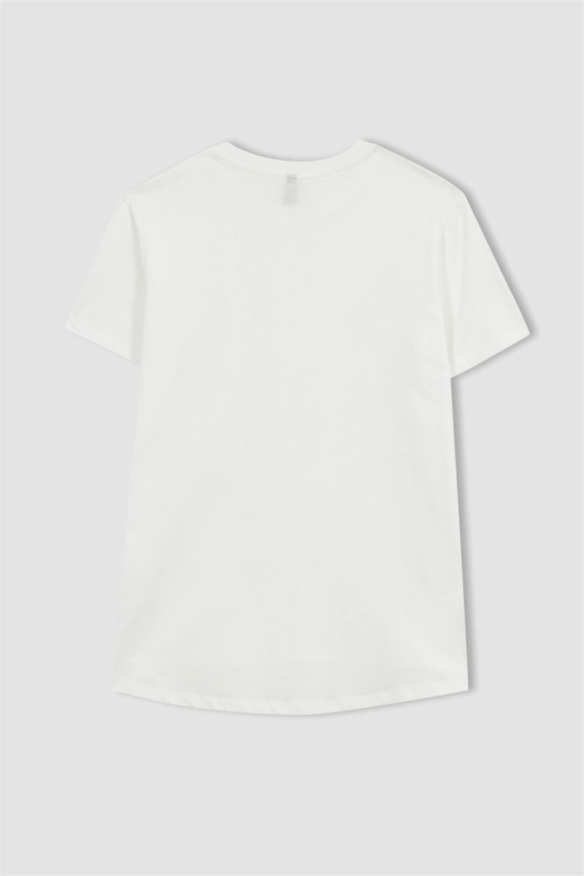 Woman White Long Fit Short Sleeve T-Shirt
