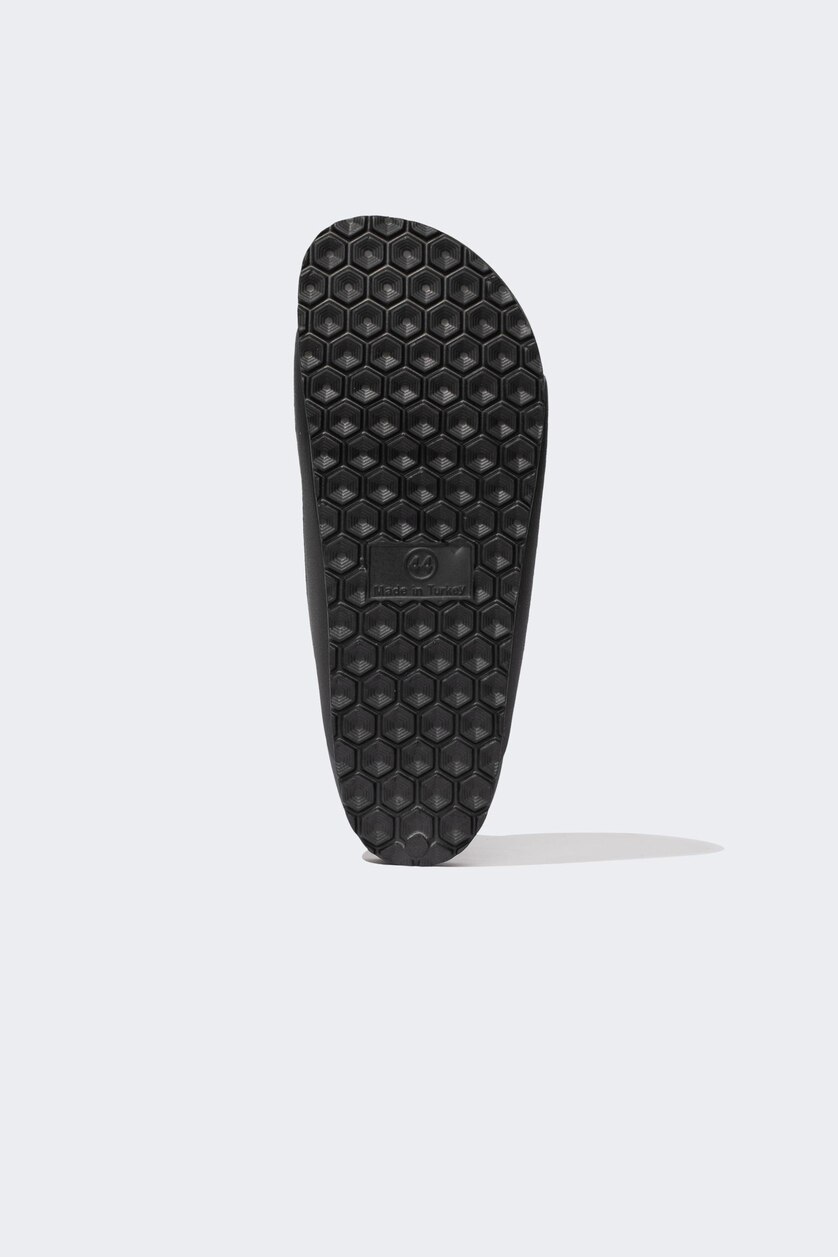 رجال أسود Man Flat Sole Double Band Eva Slippers
