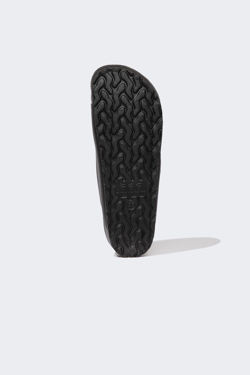 Мужчины Черный Шлепанцы с двойным ремешком на плоской подошве