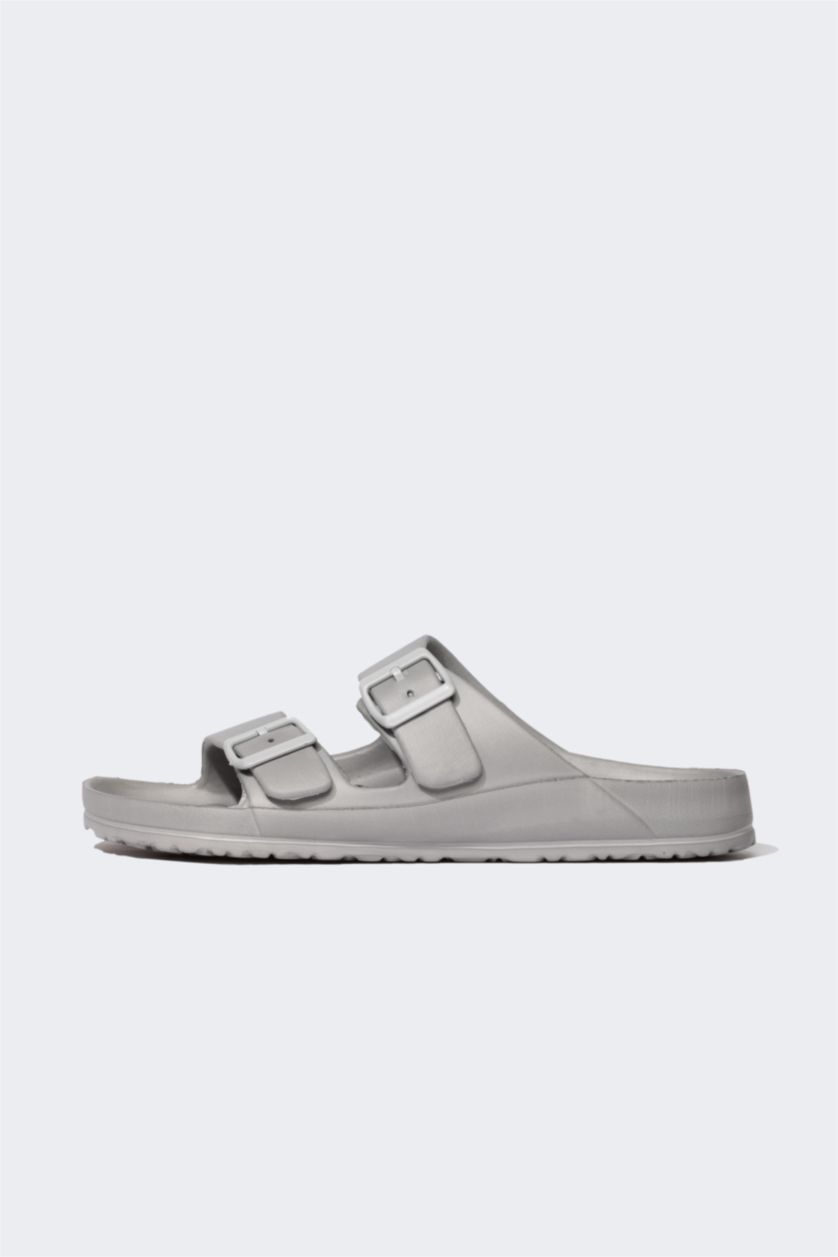 Erkek Gri Erkek Düz Taban Çift Bantlı Eva Terlik