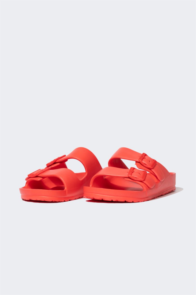Man Red Man Flat Sole Double Banded Eva Slippers