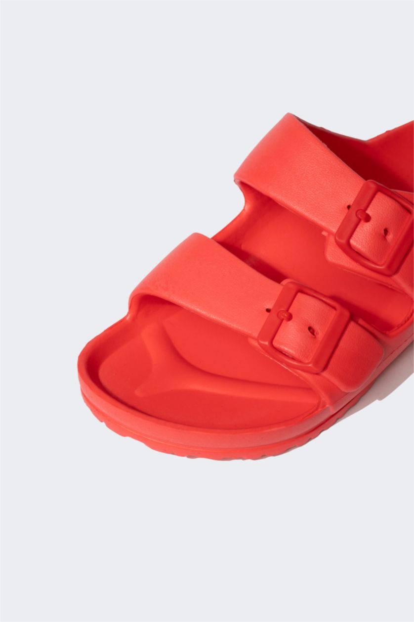 Man Red Man Flat Sole Double Banded Eva Slippers