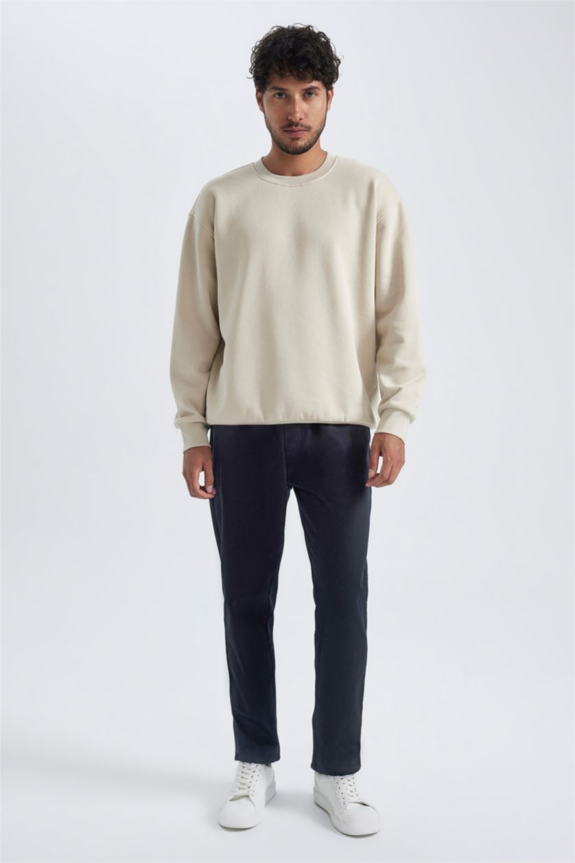 Erkek Taş Oversıze Sweatshirt