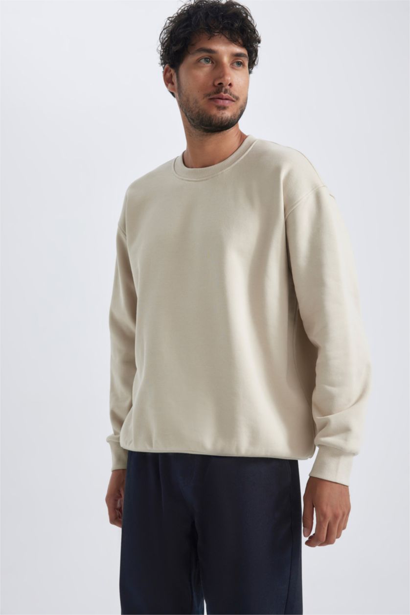 Erkek Taş Oversıze Sweatshirt