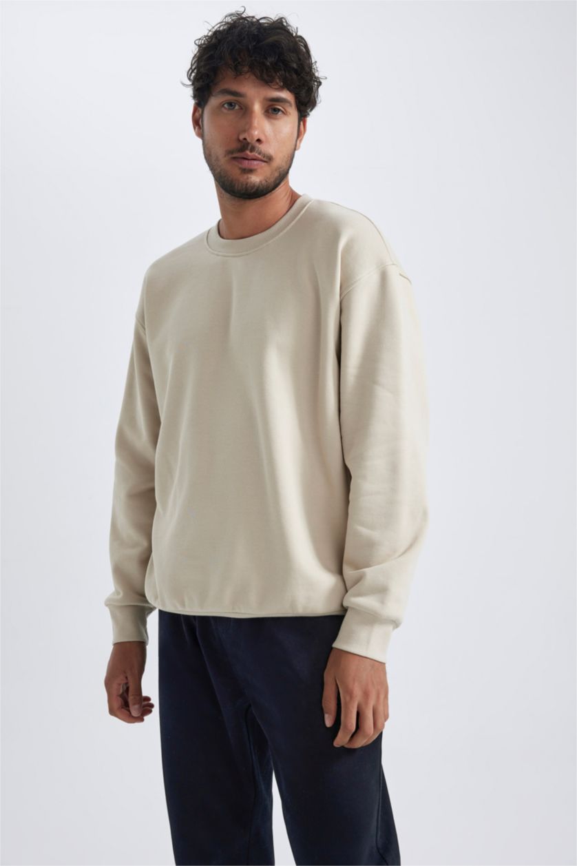 Erkek Taş Oversıze Sweatshirt