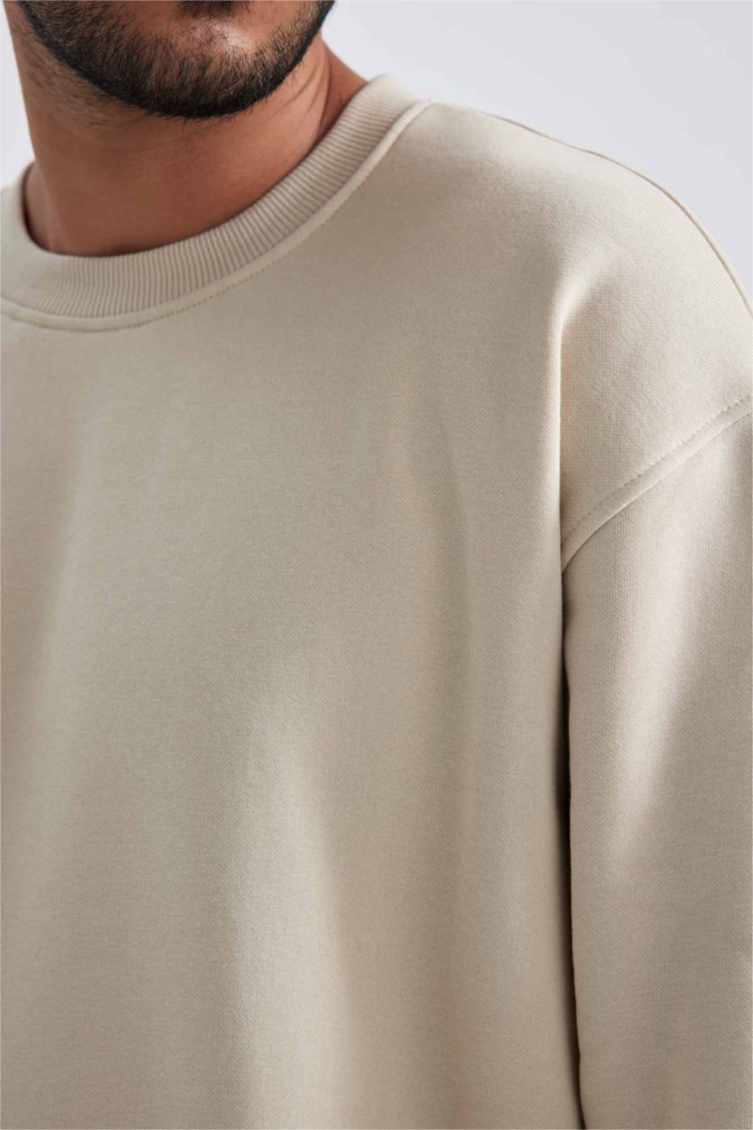 Erkek Taş Oversıze Sweatshirt