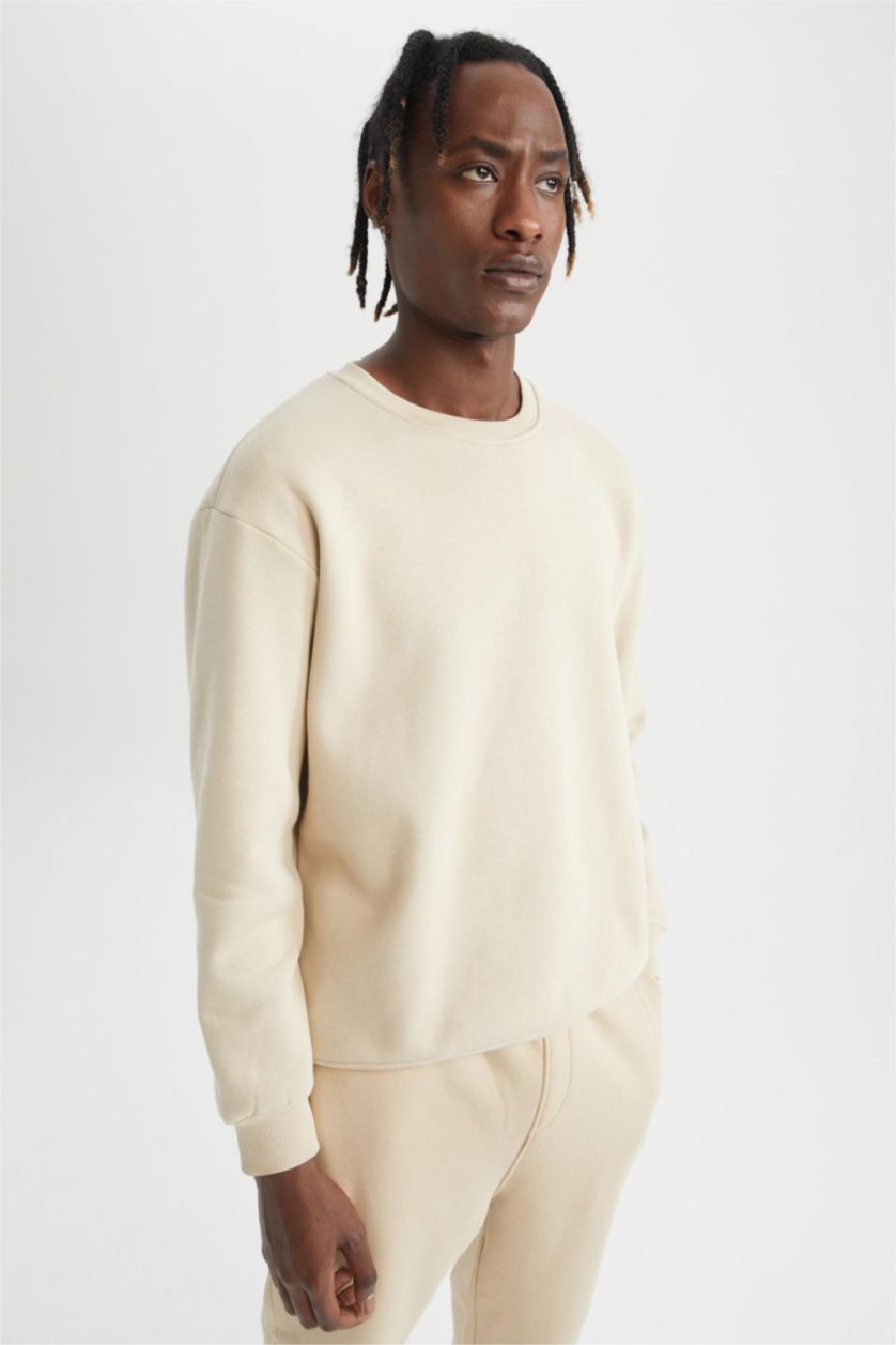 Erkek Taş Oversıze Sweatshirt
