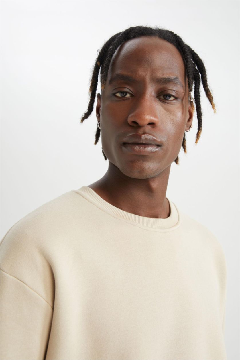 Erkek Taş Oversıze Sweatshirt
