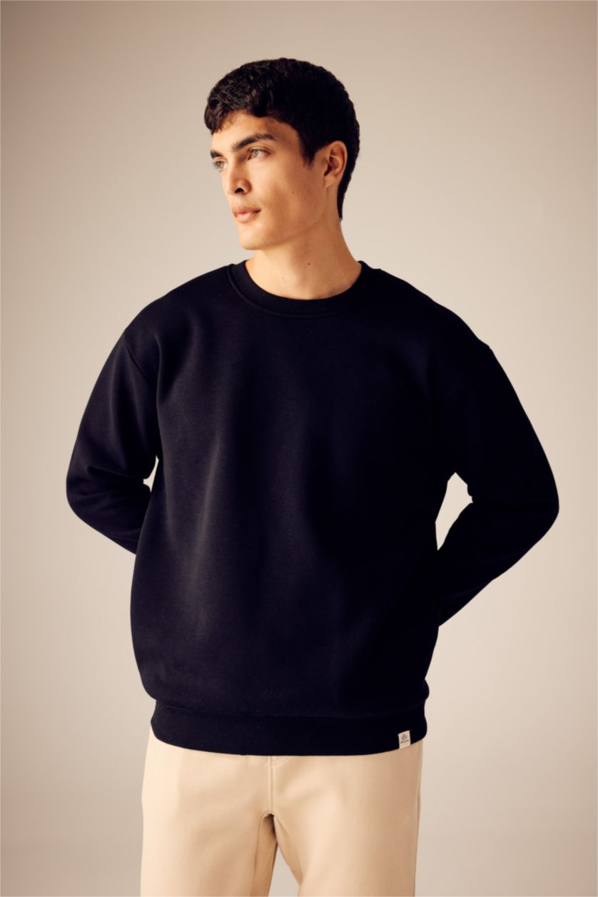 Erkek Siyah Oversıze Sweatshirt