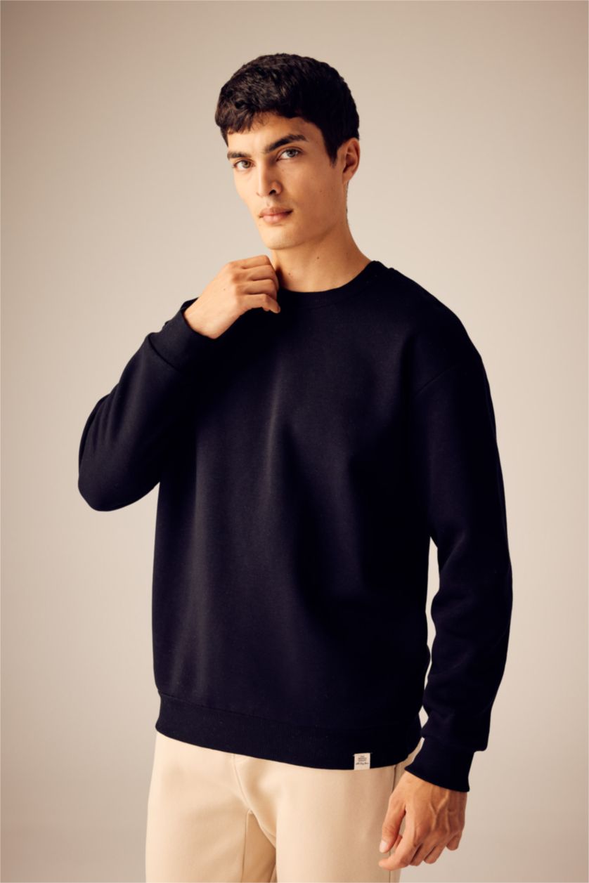 Erkek Siyah Oversıze Sweatshirt