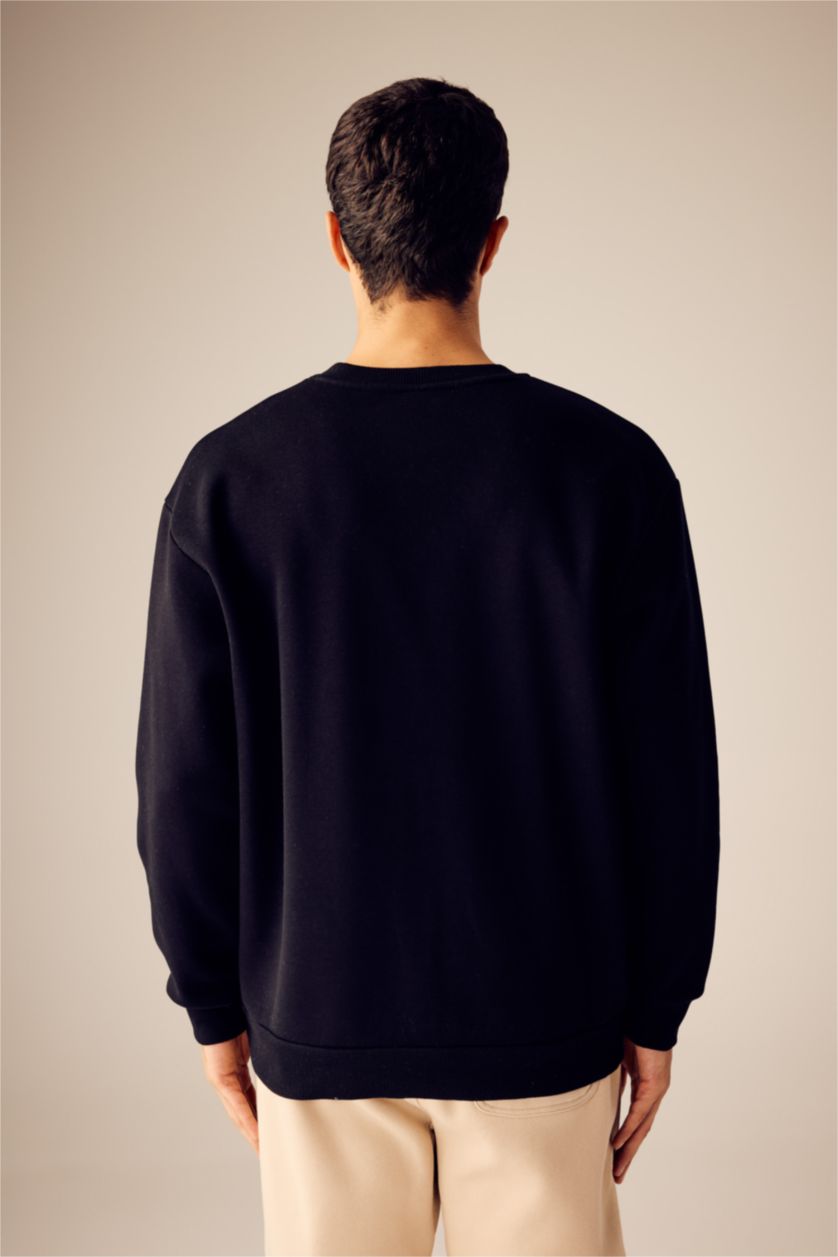 Erkek Siyah Oversıze Sweatshirt
