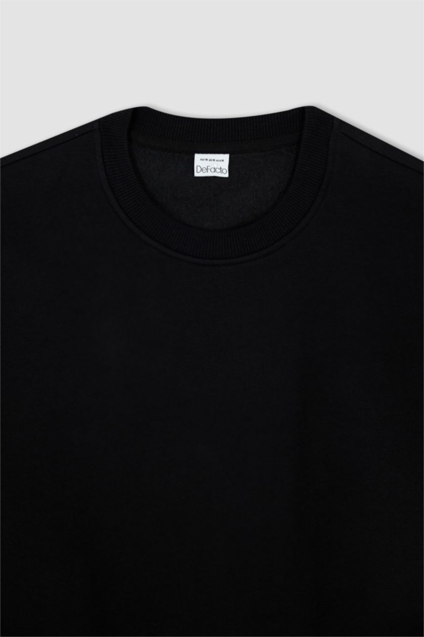 Erkek Siyah Oversıze Sweatshirt