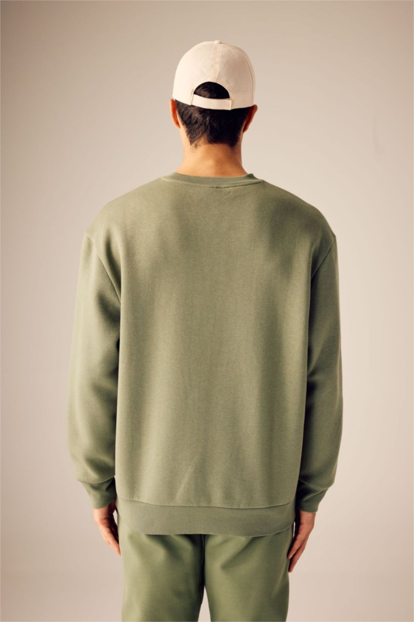 Erkek Haki Oversıze Sweatshirt