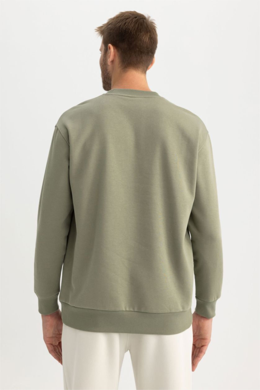 Erkek Haki Oversıze Sweatshirt
