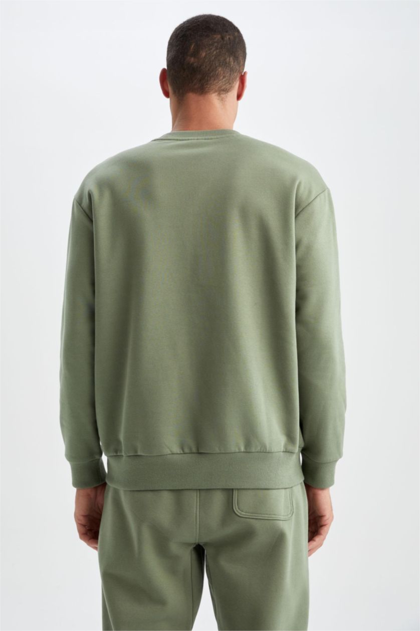 Erkek Haki Oversıze Sweatshirt