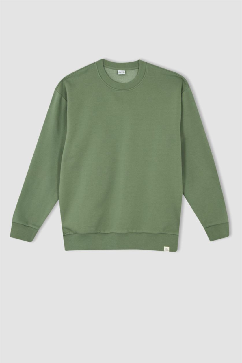 Erkek Haki Oversıze Sweatshirt