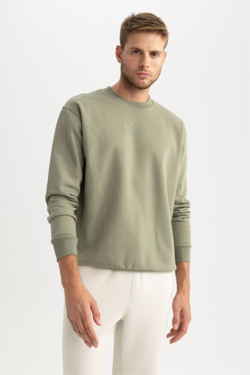 Man Khaki Oversize Fit Sweatshirt
