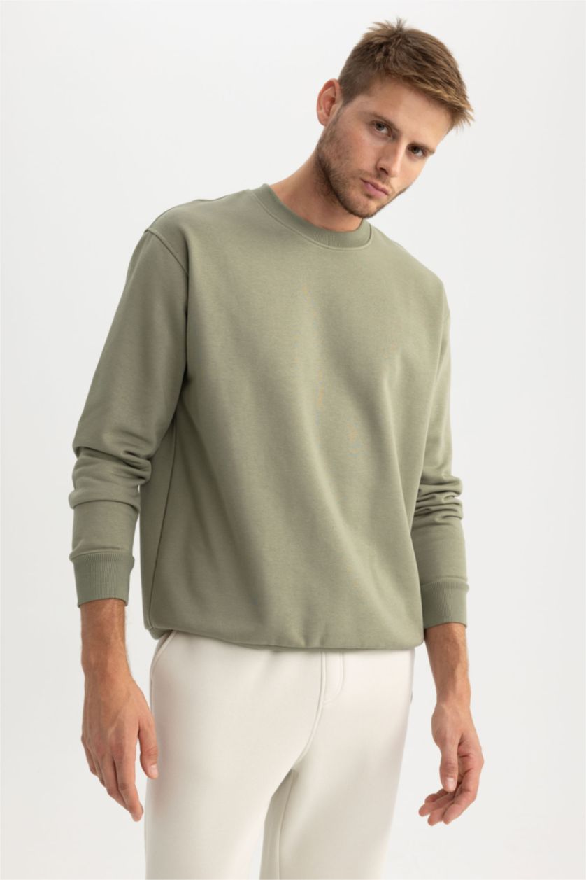 Man Khaki Oversize Fit Sweatshirt