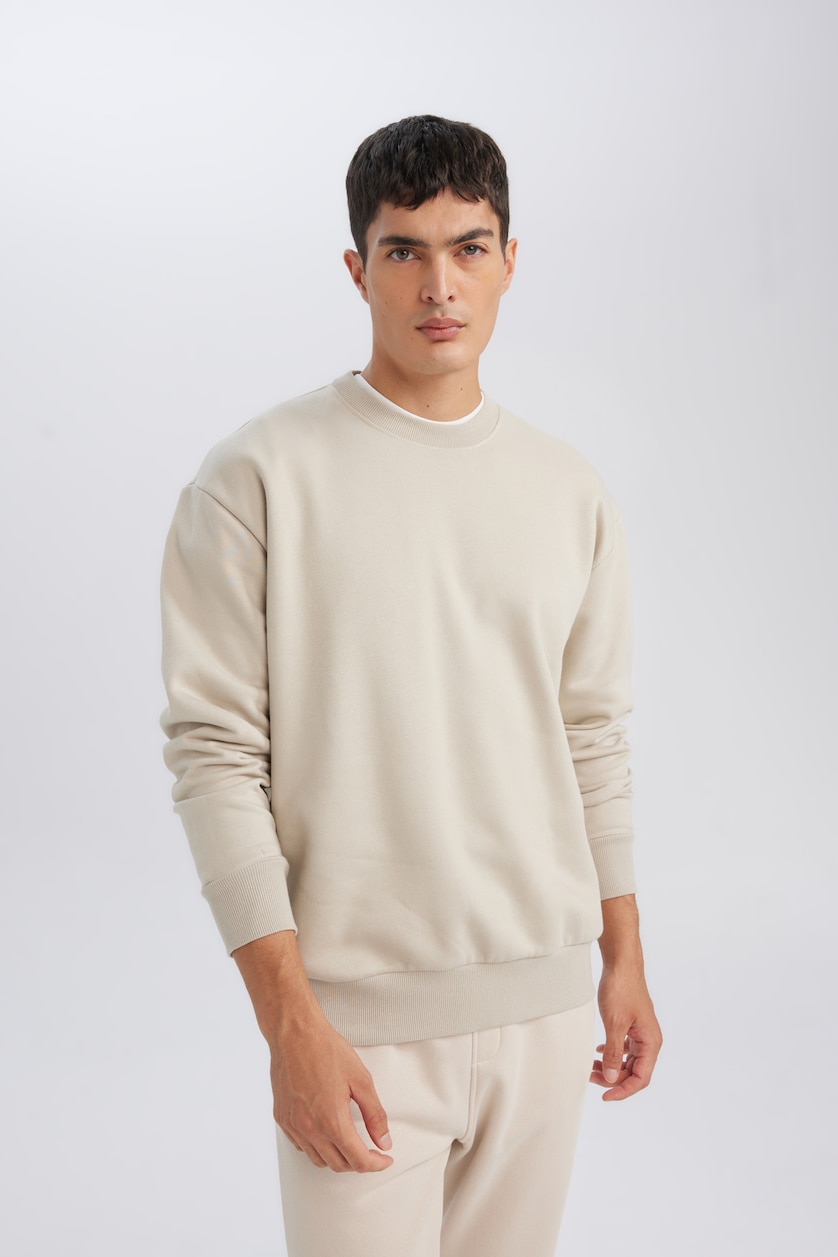 Men Stone Oversize Fit Thick Sweatshirt Fabric Sweatshirt