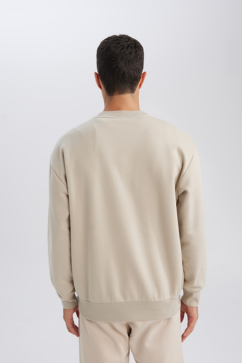 Men Stone Oversize Fit Thick Sweatshirt Fabric Sweatshirt