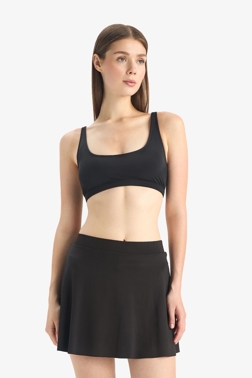 Kadın Siyah Regular Fit Bikini Üstü-Fall in Love