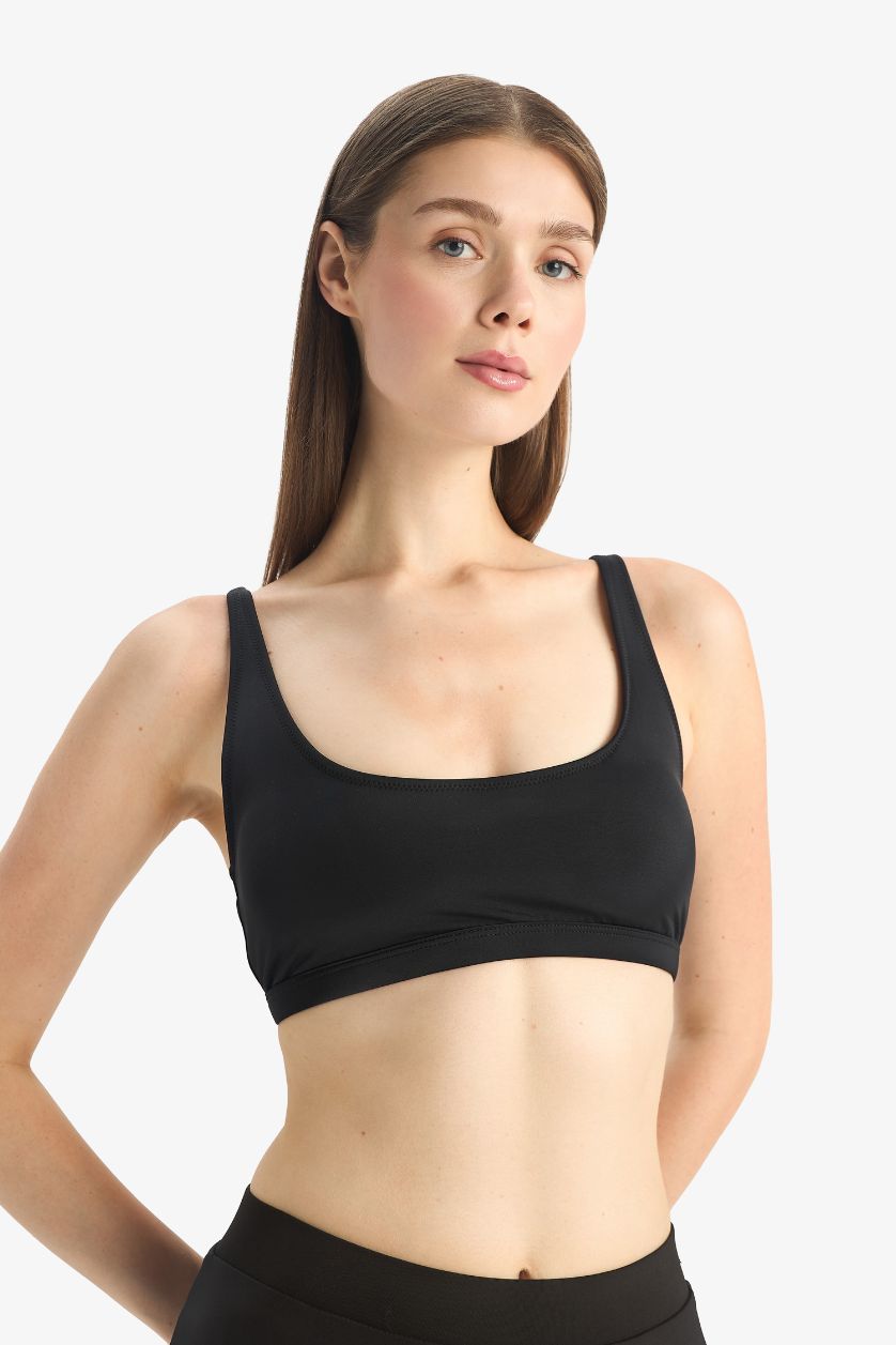 Kadın Siyah Regular Fit Bikini Üstü-Fall in Love