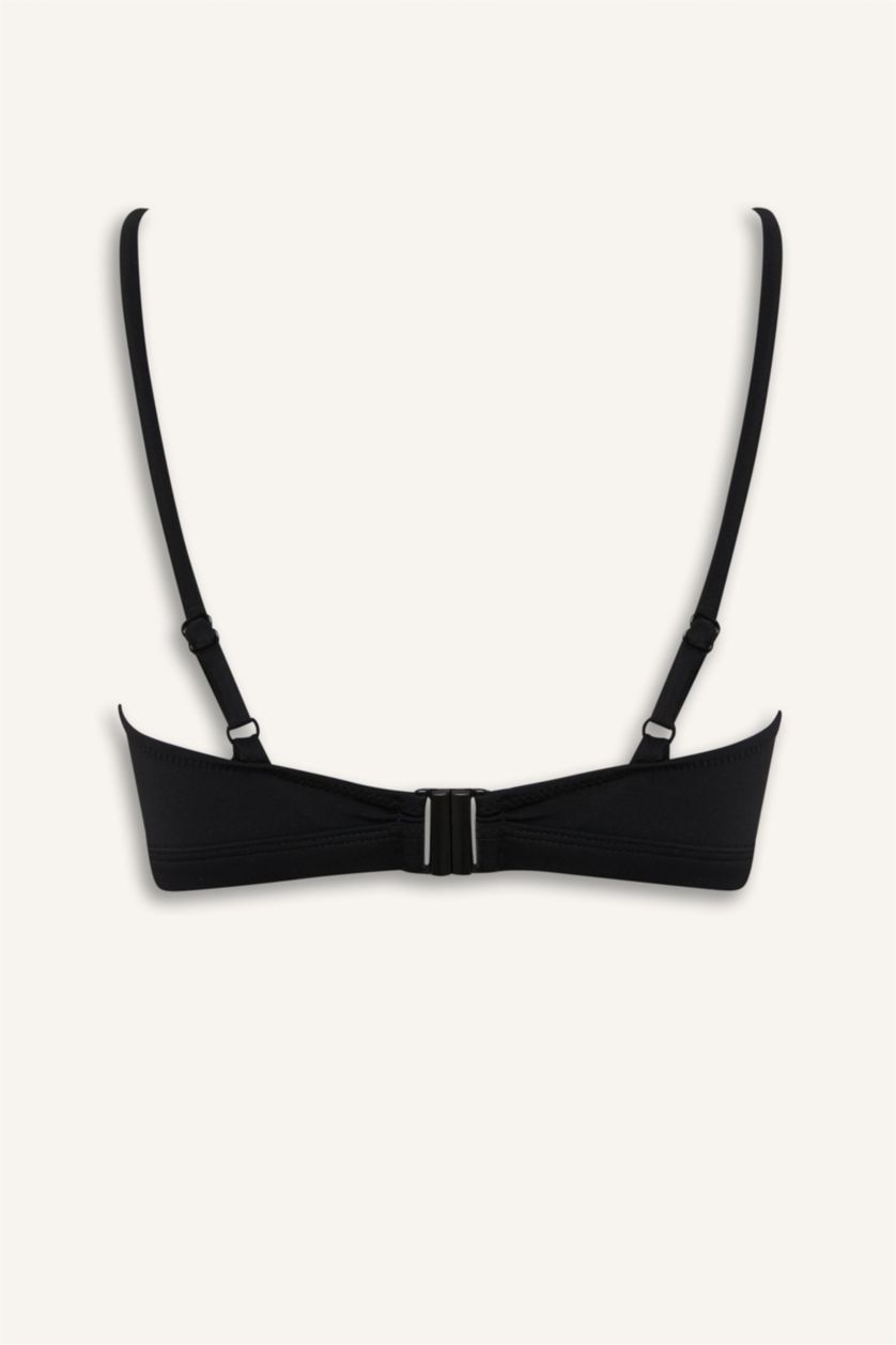 Kadın Siyah Regular Fit Bikini Üstü-Fall in Love