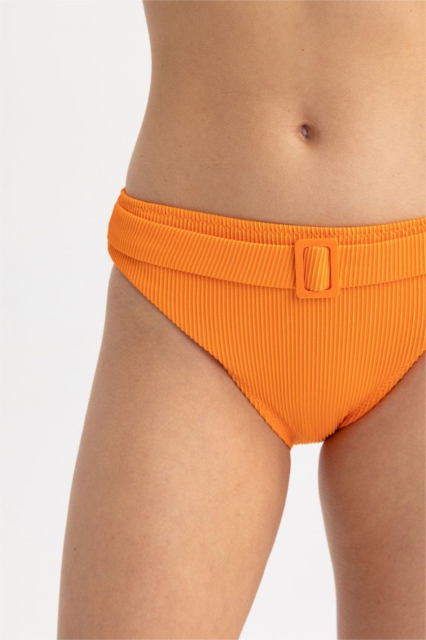 Kadın Turuncu Fall in Love Regular Fit Kemerli Bikini Altı