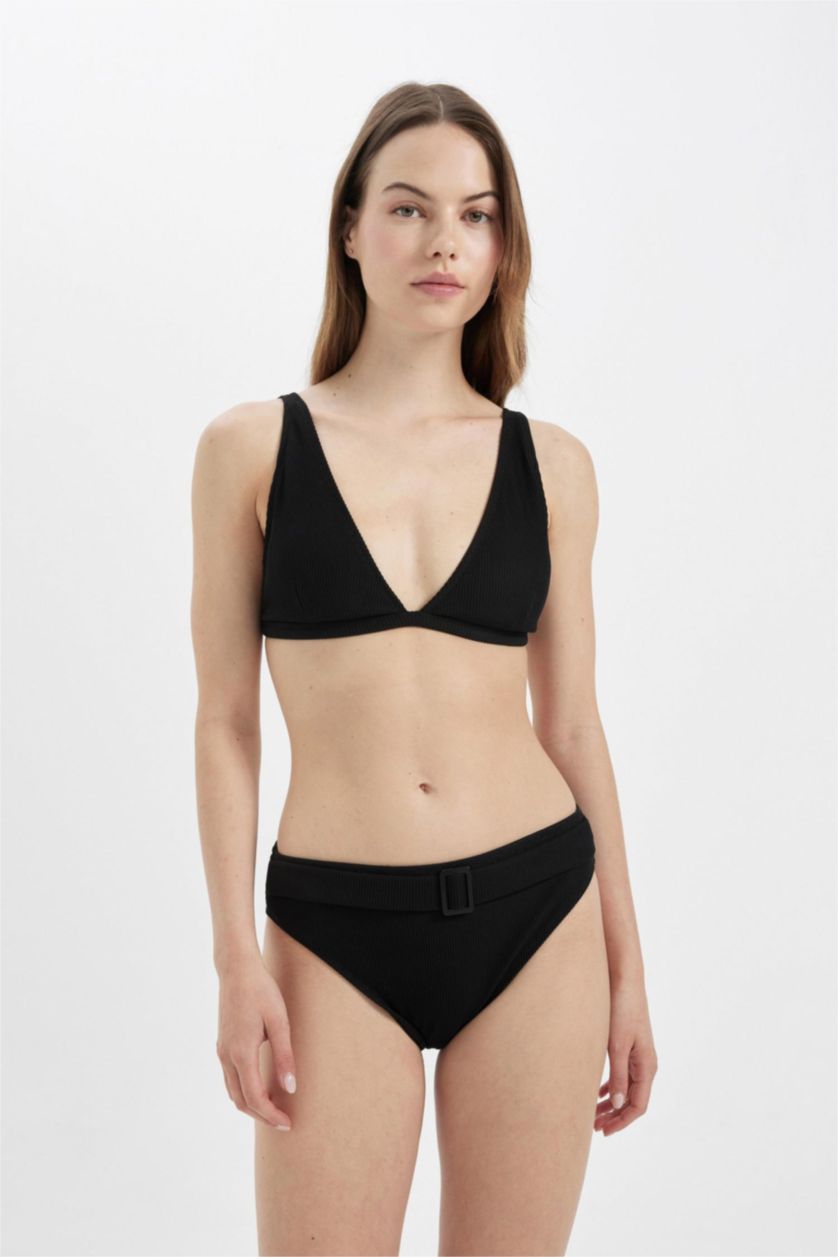 FEMME Noir Bas de Bikini à coupe régulière